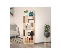 vidaXL Bibliothèque Séparateur de Pièce Etagère à Livres Meuble Armoire de Rangement Cloison de Séparation Salon 51x25x132 cm Pin Solide Brun G