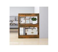 Vidaxl Bibliothèque/Séparateur De Pièce Chêne Fumé 60x30x72 Cm