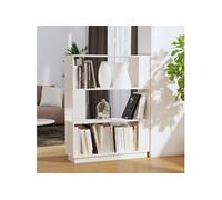 vidaXL Bibliothèque/Séparateur de Pièce Étagère à Livres Meuble de Rangement Cloison de Séparation Salon Blanc 80x25x101 cm Pin Solide Blanc G