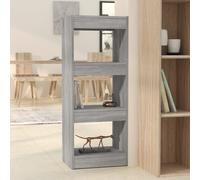 Bibliothèque Séparateur de Pièce Étagère Gris Béton Bois d'Ingénierie vidaXL