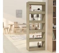 Bibliothèque Séparateur de Pièce Étagère Gris Béton Bois d'Ingénierie vidaXL