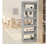 Bibliothèque Séparateur de Pièce Étagère Gris Béton Bois d'Ingénierie vidaXL