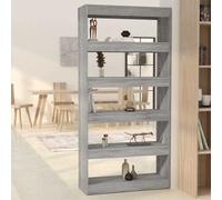 Bibliothèque Séparateur de Pièce Étagère Sonoma Gris Bois d'Ingénierie vidaXL