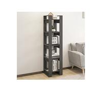 Bibliothèque - Pin - 41x35x160 cm - Gris - Meuble de salon - Design contemporain