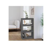 Vidaxl Bibliothèque/Séparateur De Pièce Gris 60x30x103,5 Cm Pin Solide Multicolore