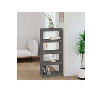 vidaXL Bibliothèque/Séparateur de pièce Gris 60x30x135,5 cm Pin massif808170 Gris G