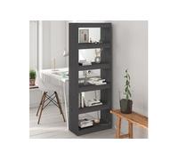 Bibliothèque Séparateur de pièce Gris 60x30x167,5 cm Pin massif gris G
