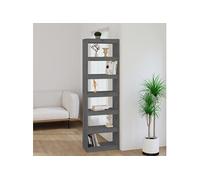 Vidaxl Bibliothèque/Séparateur De Pièce Gris 60x30x199,5 Cm Pin Solide Multicolore