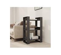 Bibliothèque/Séparateur de pièce Gris 60x35x91 cm Pin massif813881