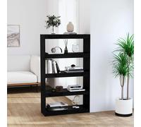 vidaXL Bibliothèque/Séparateur de pièce Noir 80x30x103,5 cm Pin solide
