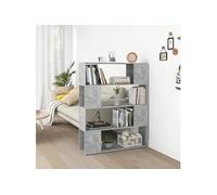 Bibliothèque/Séparateur de pièce Gris béton 100x24x124 cm809192
