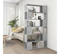 Bibliothèque Séparateur de pièce Gris béton 100x24x188 cm Gris béton G