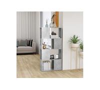 Bibliothèque Séparateur de pièce Gris béton 60x24x124,5 cm