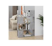 Bibliothèque Séparateur de pièce Gris béton 80x24x124,5 cm