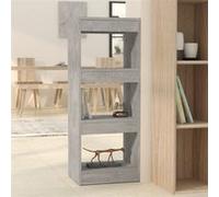 Bibliothèque séparateur de pièce gris béton bois d ingénierie Gris G