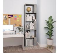 vidaXL Bibliothèque Séparateur de pièce Gris béton en Bois d'ingénierie