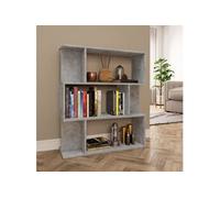 Bibliothèque Séparateur de pièce Gris béton Bois d'ingénierie