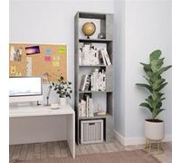 vidaXL Bibliothèque Séparateur de pièce Gris béton en Bois d'ingénierie