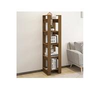 Bibliothèque/Séparateur de Pièce Noir 60x35x57 cm Pin Solide Étagère vidaXL