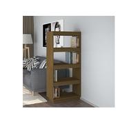 Vidaxl Bibliothèque/Séparateur De Pièce Marron Miel 60x35x135 Cm Pin Marron