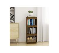 Bois de Pin Massif Bibliothèque Séparateur de Pièce Cloison de Séparation Armoire à Livres Etagère de Rangement Salon Intérieur Marron Miel