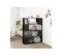 Vidaxl Bibliothèque/Séparateur De Pièce Noir 100x24x124 Cm Noir