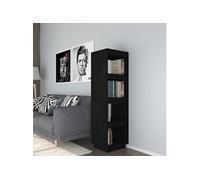 Bibliothèque/Séparateur de pièce Noir 40x35x135 cm Pin massif810853