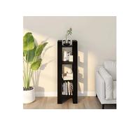 Bibliothèque/Séparateur de pièce Noir 41x35x125 cm Pin massif813868