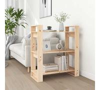 Bibliothèque/Séparateur de Pièce Noir 60x35x57 cm Pin Solide Étagère vidaXL