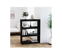 Vidaxl Bibliothèque/Séparateur De Pièce Noir 80x30x103,5 Cm Pin Solide Multicolore
