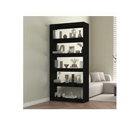 vidaXL Bibliothèque / Séparateur de pièce 80x30x167,4 cm Pin massif Noir