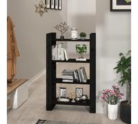 Bibliothèque Séparateur de Pièce Noir 80x35x125 cm Pin Massif Etagère vidaXL