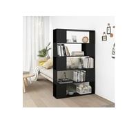 Bibliothèque Séparateur de pièce Noir Bois d ingénierie