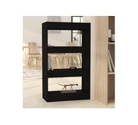 Bibliothèque séparateur de pièce noir bois d ingénierie