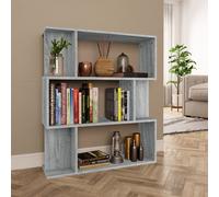 Bibliothèque/Séparateur de Pièce Rangement Gris Béton Bois d’Ingénierie vidaXL