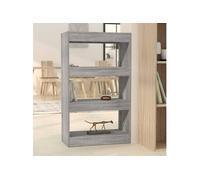 vidaXL Bibliothèque / Séparateur de pièce Sonoma - Bois d'ingénierie gris - 813603