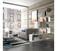 Bibliothèque séparatrice design moderne blanc bois Libkaf