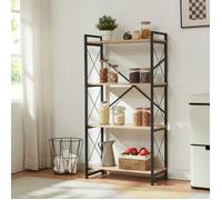 Bibliothèque Skørping 125 x 65 x 30 cm noir effet chêne