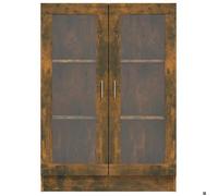 Bibliothèque SOLOMOON, CHIC Armoire à vitrine - Meuble de salon - Chêne fumé 82,5x30,5x115 cm, Bois d'ingénierie BB229