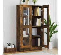 Bibliothèque SOLOMOON, CHIC Armoire à vitrine - Meuble de salon - Chêne fumé 82,5x30,5x150 cm, Bois d'ingénierie BB211