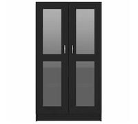 Bibliothèque SOLOMOON, CHIC Armoire à vitrine - Meuble de salon - Noir 82,5x30,5x150 cm, Bois d'ingénierie BB186