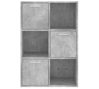 Bibliothèque SOLOMOON, CHIC Armoire de rangement Gris béton 60x29,5x90 cm, Bois d'ingénierie BB176