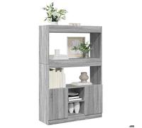 Bibliothèque SOLOMOON, CHIC Buffet haut - pour salon - sonoma gris 92x33x140 cm, bois d'ingénierie BB124