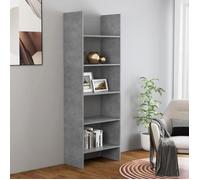 Bibliothèque - SONEW - Modèle DEX - Gris béton - 60x35x180 cm - 5 étagères