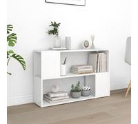 vidaXL Bibliothèque, Étagère à Livres avec Compartiment, Meuble à Livres avec Rangement Salon Salle de Séjour, Scandinave, Blanc Bois d'Ingénierie