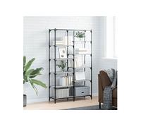 vidaXL Bibliothèque, Étagère à Livres avec Quatre Pieds Réglables, Meuble de Rangement Bureau Intérieur, Industriel, Sonoma Gris Bois d'Ingénierie et Fer