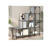 vidaXL Bibliothèque Sonoma gris 122x30x132 cm – Bois d'ingénierie et métal – Industriel