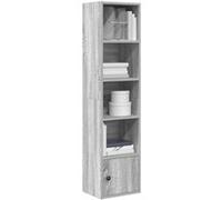 vidaXL Bibliothèque Sonoma – Bois d'ingénierie Gris 31x24x127 cm