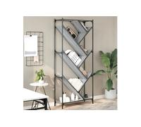 Bibliothèque sonoma gris 79x30x180 cm bois ingénierie et métal