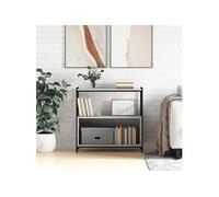 vidaXL Bibliothèque Sonoma – Bois d'ingénierie et Fer 80x30x78,5 cm – Gris